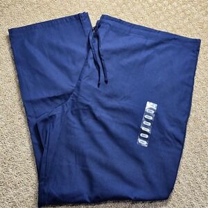 Cherokee Workwear Women's 2XL Navy Blue Scrub Pants Drawstring Back Pocket NWT